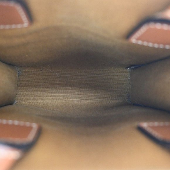 CELINE Mini Vertical Cabas 2Way Hand Bag Triomphe Canvas Leather Brown - Picture 6 of 16